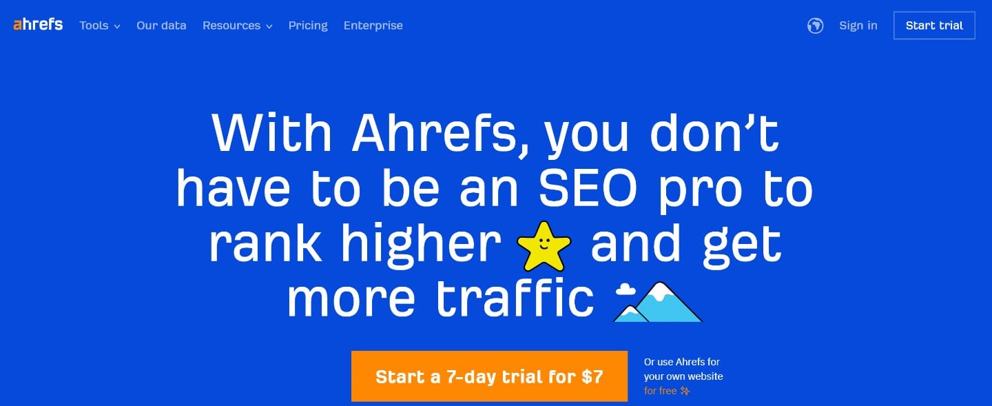 Ahrefs Homepage