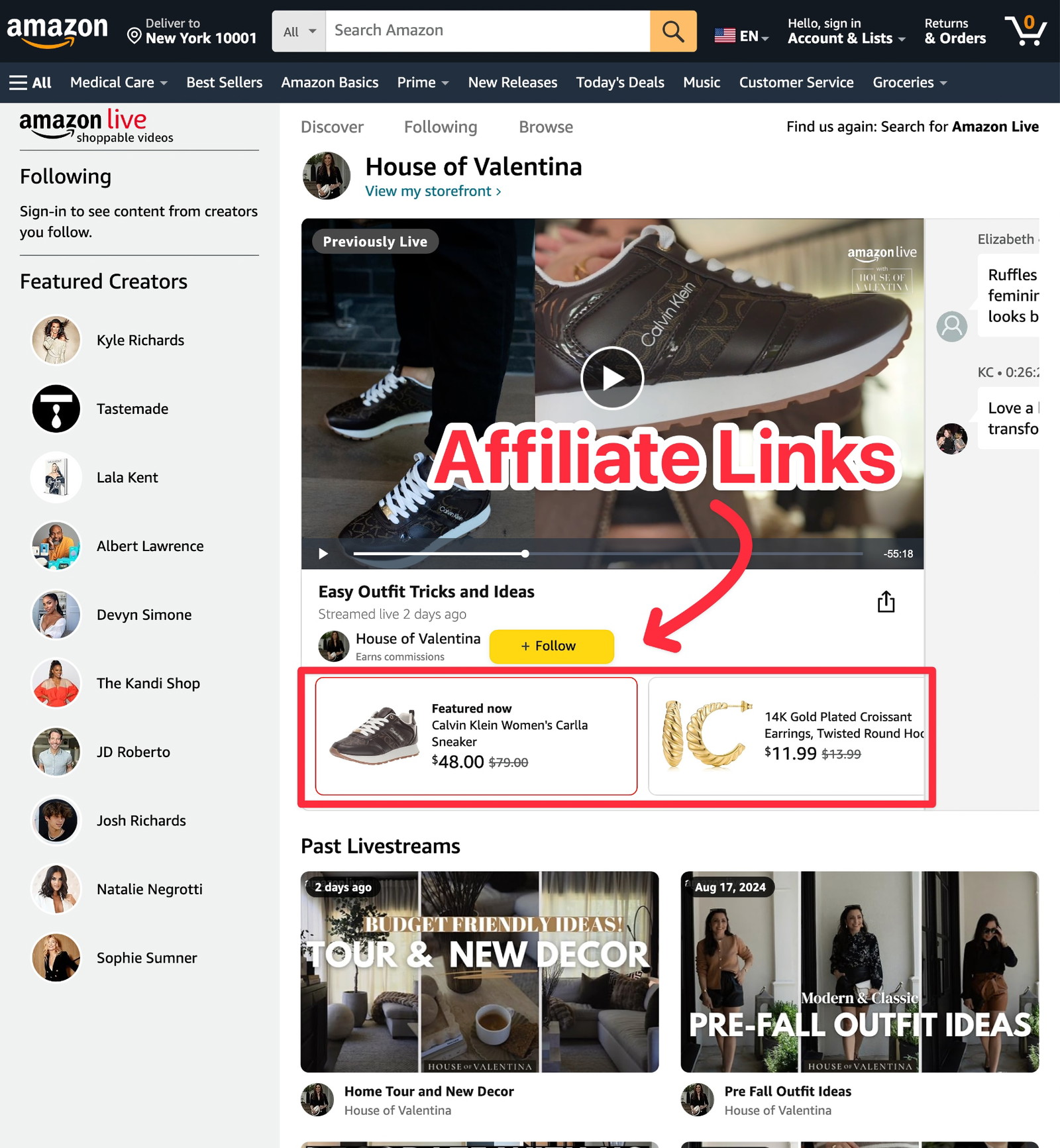 amazon livestream example