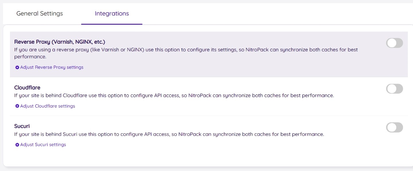 Nitropack Integrations