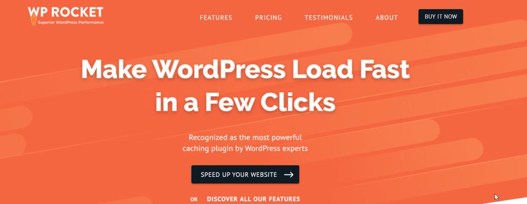wp rocket homepage